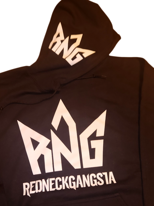 RNG Classic White Logo Hoodie – Black