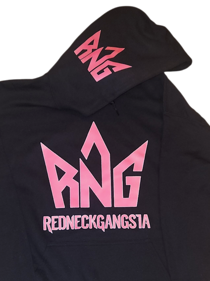 RNG Pink Logo Hoodie – Black
