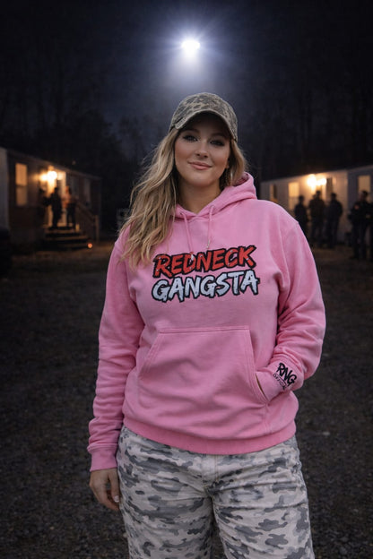 RNG Limited White Logo Hoodie – Pink