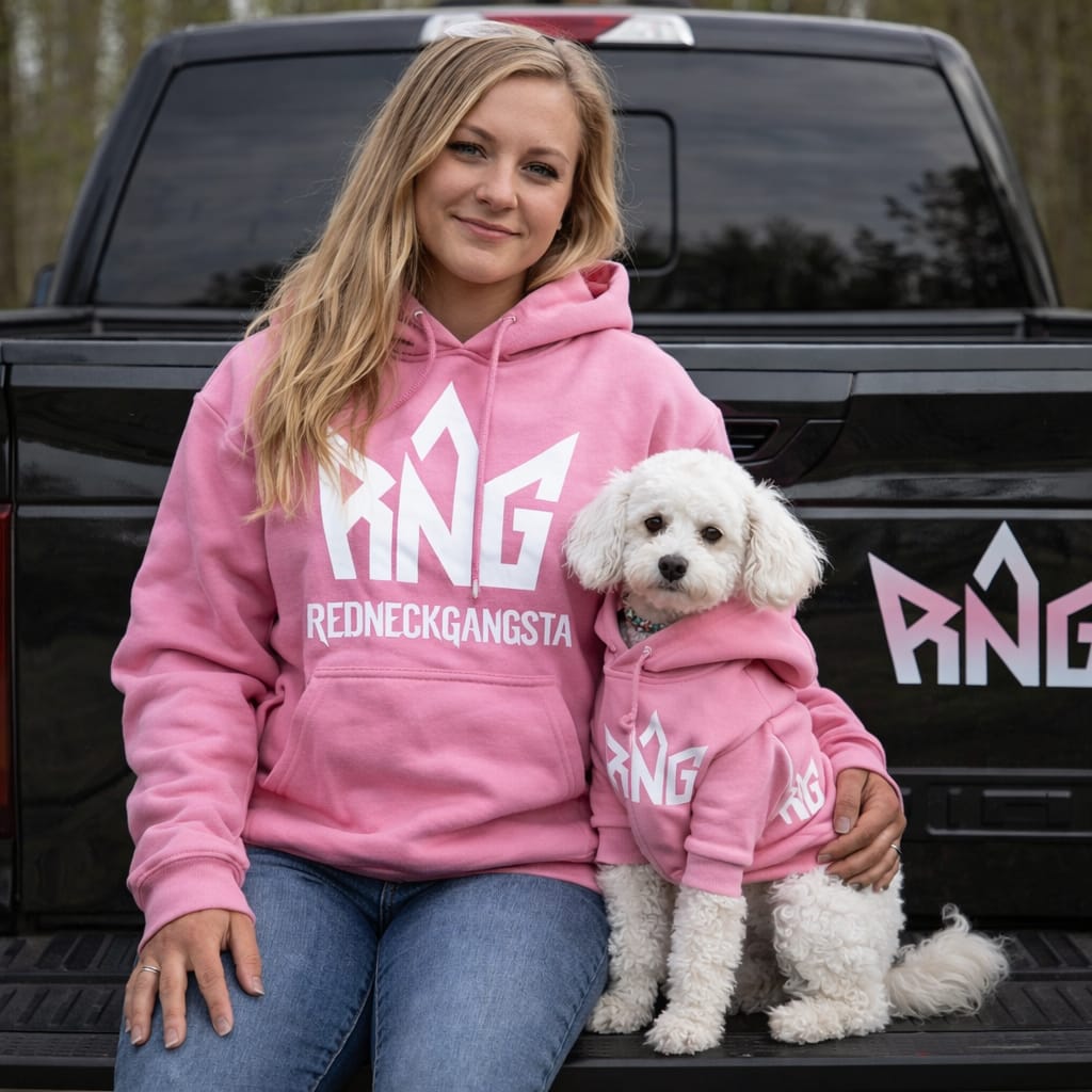 RNG Limited White Logo Hoodie – Pink