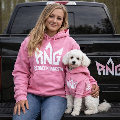 RNG Limited White Logo Hoodie – Pink